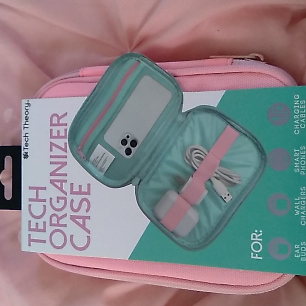 Tech cell phone organizer case pink